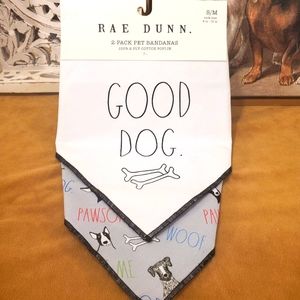 🆕️ RAE DUNN 2 PK "GOOD DOG" BANDANAS  S/M